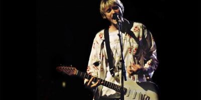 Kurt Cobain performing with Nirvana at the 1992 Reading Festival