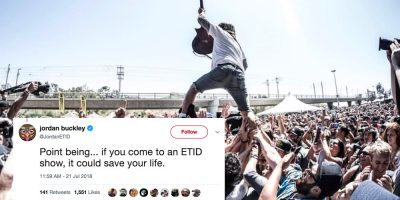 Every Time I Die guitarist spitting beer saved a fans life