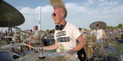 'Mohawk Guy', from the Rockin' 1000's cover of the Foo Fighters' 'Learn To Fly'