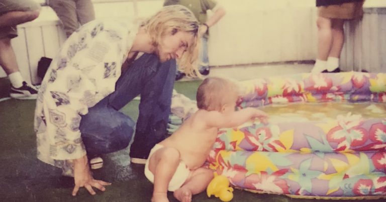 Kurt Cobain with Frances Bean