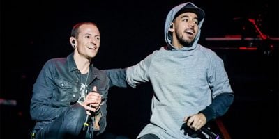 Chester Bennington and Mike Shinoda performing as part of Linkin Park