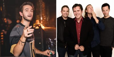2 panel image of German-Russian producer Zedd and US rock band Jimmy Eat World