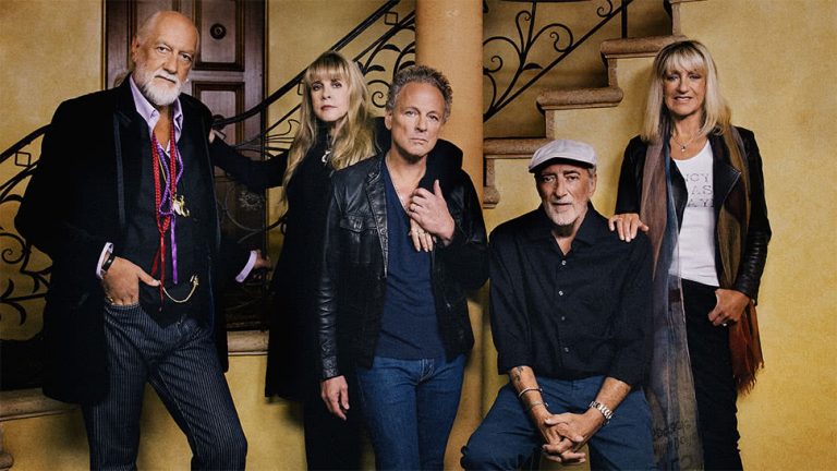 Legendary rockers Fleetwood Mac, with departed member Lindsey Buckingham pictured centre.