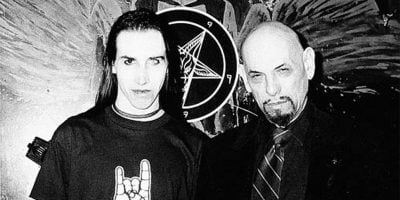 Marilyn Manson pictured with Anton LaVey, the founder of The Church of Satan