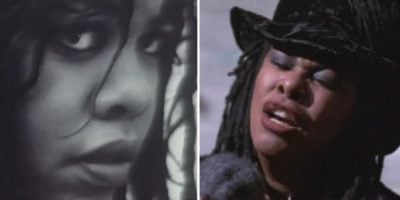 2 panel image featuring images of mysterious US musician Q Lazzarus