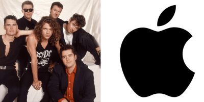 Aussie rock icons INXS and the logo for Apple