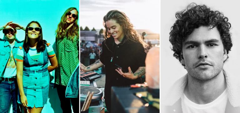 Middle Kids, Tash Sultana, and Vance Joy, three of the most-played acts on triple j this week.