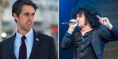 Image of US Senate hopeful Beto O'Rourke and At the Drive-In's Cedrix Bixler-Zavala