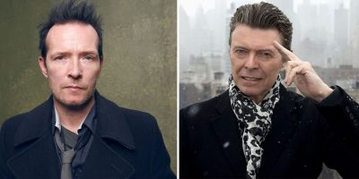 2 panel image of Scott Weiland and David Bowie