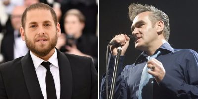 2 panel image of Jonah Hill and Morrissey