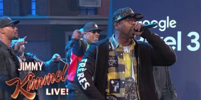 Wu-Tang Clan performing on Jimmy Kimmel Live!