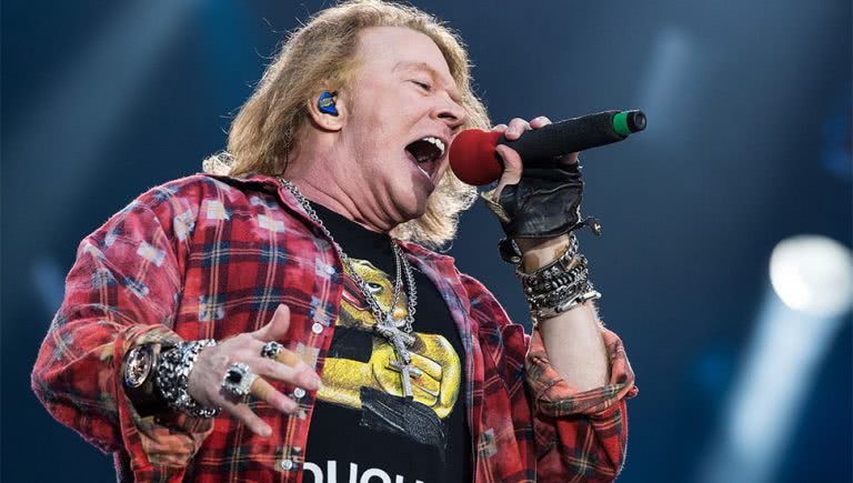 Guns N' Roses' Axl Rose performing live