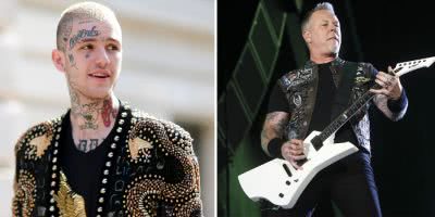 2 panel image of Lil Peep and Metallica