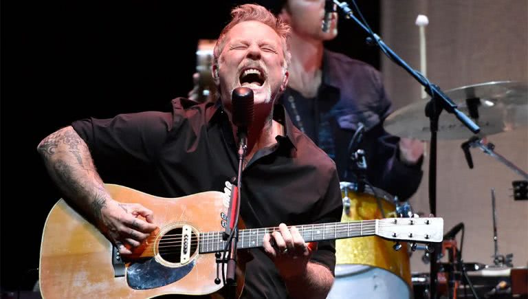 James Hetfield of Metallica performing acoustically