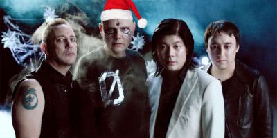 A Christmas-themed image of the Smashing Pumpkins