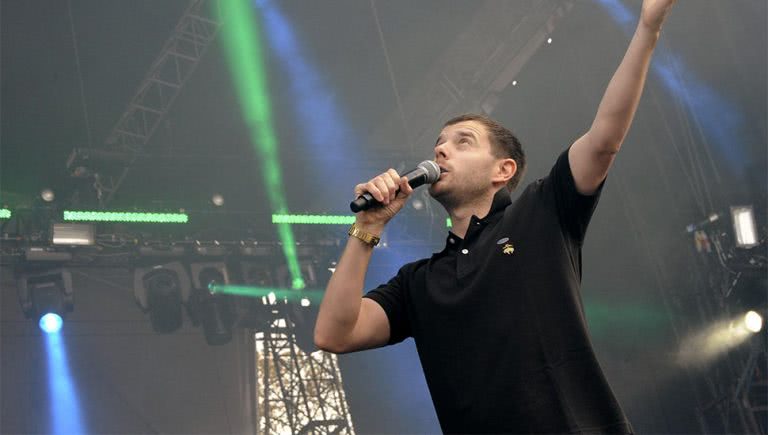 Mike Skinner of The Streets performing live