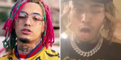2 panel image of Lil Pump, and a screenshot from his Instagram video