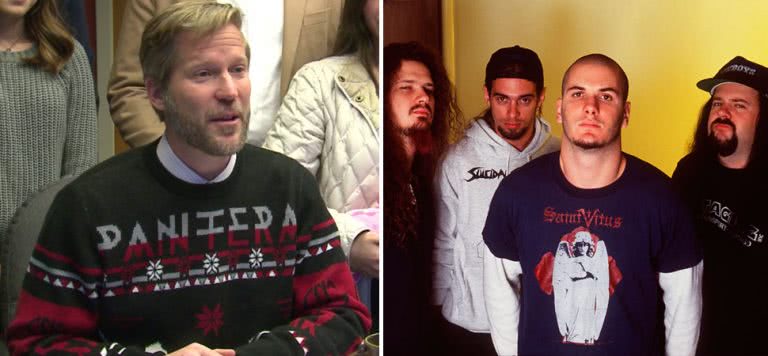 2 panel image of US mayor Tim Keller and metal icons Pantera