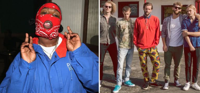 2 panel image of Leikeli47 and The Rubens, two of the most-played acts on triple j this week