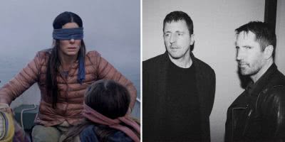 2 panel image of the 2018 movie 'Bird Box' and Nine Inch Nails