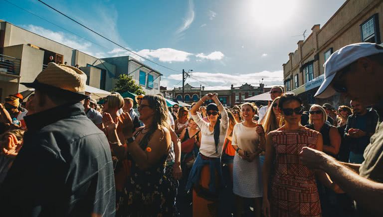 Image of a crowd enjoying the Brunswick Music Festival in 2018