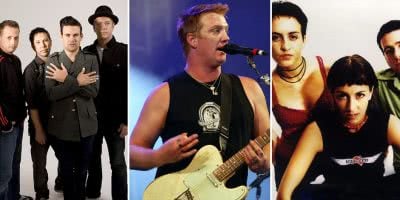 Hottest 100:Three panel image of Grinspoon, Queens Of The Stone Age, and The Waifs, three artists who topped triple j's Hottest 100 of 2002