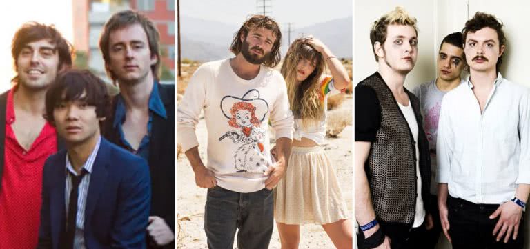 Three panel image of Little Red, Angus And Julia Stone, and Ou Est Le Swimming Pool, three artists who topped triple j's Hottest 100 of 2010