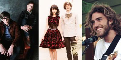 Three panel image of The Black Keys, Gotye and Kimbra, and Matt Corby, three artists who topped triple j's Hottest 100 of 2011