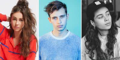 Three panel image of Amy Shark, Flume, and Tash Sultana, three artists who topped triple j's Hottest 100 of 2016