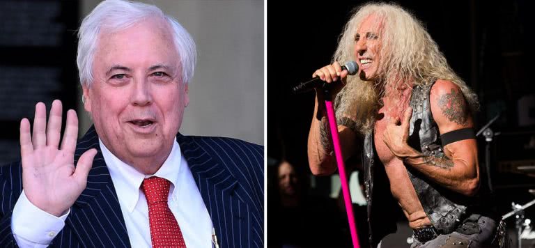 2 panel image of Twisted Sister's Dee Snider and Clive Palmer