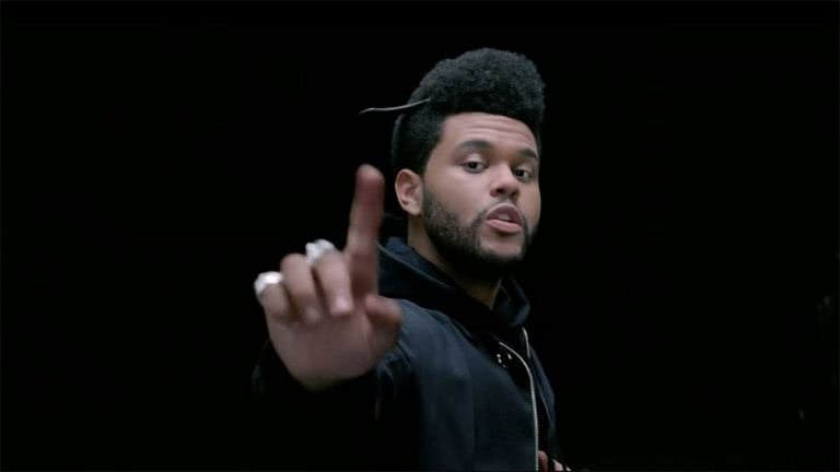 Image of The Weeknd in the video clip for Gesaffelstein's 'Lost In The Fire'