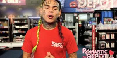 Image of controversial artist Tekashi 6ix9ine in an anti-abuse ad for a New York sex shop