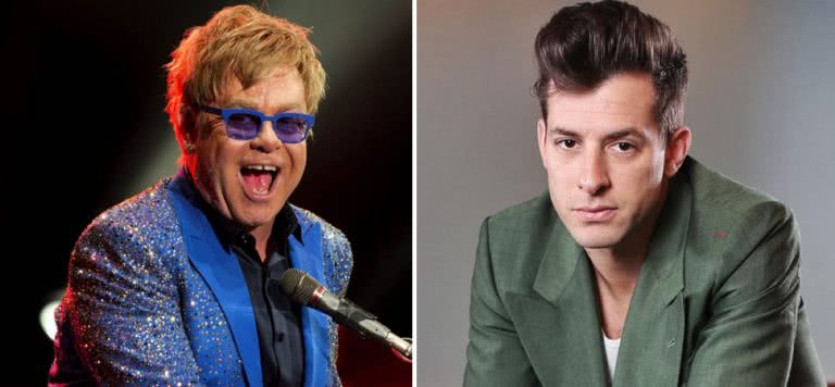 2 panel image of Elton John and Mark Ronson