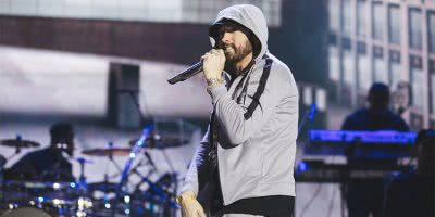 Eminem performing live at the Melbourne Cricket Ground (MCG)