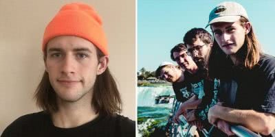 US rockers Heart Attack Man and frontman Eric Egan in his orange beanie