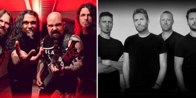 2 panel image of Slayer and Nickelback