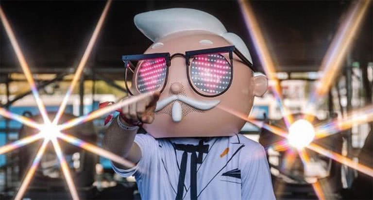 A DJ dressed as late KFC founder Colonel Sanders