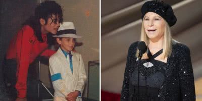 Image of Michael Jackson in a scene from 'Leaving Neverland', and musician Barbra Streisand