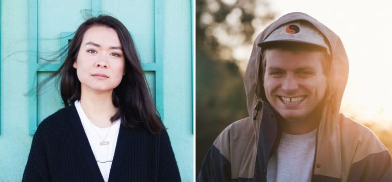 2 panel image of Mitski and Mac DeMarco