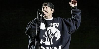 Red Hot Chili Peppers' Anthony Kiedis performing live in Egypt
