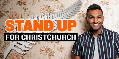 Image of Nazeem Hussain as part of the Stand Up For Christchurch comedy fundraiser