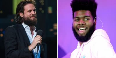 2 panel image of Father John Misty and Khalid