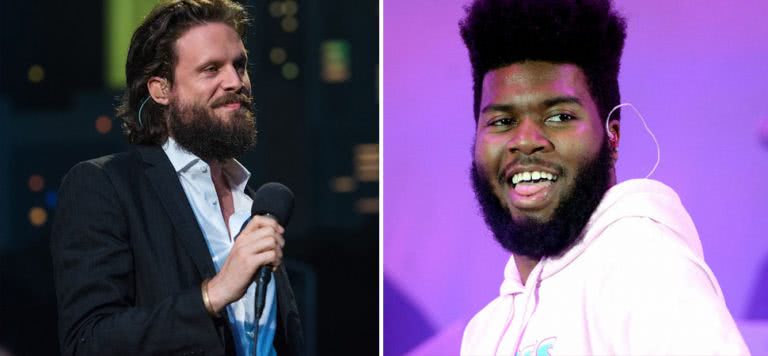 2 panel image of Father John Misty and Khalid