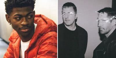 2 panel image of Lil Nas X and Nine Inch Nails