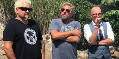 Image of Guy Fieri, Sammy Hagar, and Maynard James Keenan for 'Rock & Roll Road Trip'