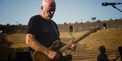 David Gilmour performing in Pompeii