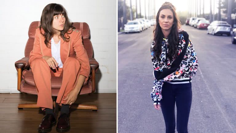 2 panel image of Courtney Barnett and Amy Shark, headliners of Yours & Owls Festival 2019