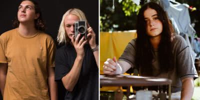 2 panel image of Hockey Dad and Ruby Fields – two artists playing Brisbane's Beer InCider Experience