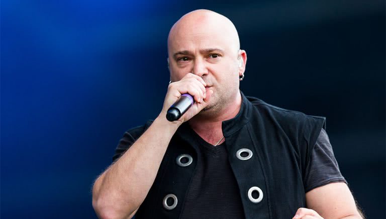 David Draiman of Disturbed performing live