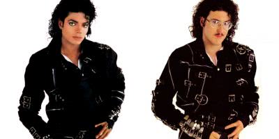 2 panel image of Michael Jackson, and the "Weird Al" Yankovic parody of the musician
